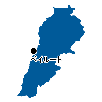 レバノン共和国無料フリーイラスト｜首都名(青)